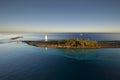 Lighthouse and sail ship, Paradise Island in Nassau, Bahamas