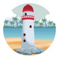 Lighthouse seascape icon