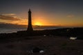 Lighthouse sunrise in Shaldon, Devon Royalty Free Stock Photo