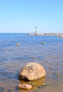 The lighthouse on the shore of Lake Ladoga. Royalty Free Stock Photo