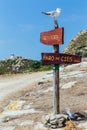 Lighthouse sign on the cies islands Royalty Free Stock Photo