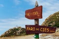 Lighthouse signs on the cies islands Royalty Free Stock Photo