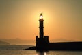 Lighthouse silhouette at sunset Royalty Free Stock Photo