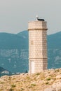 Lighthouse at Silo village at island of Krk in Kvarner bay, Croatia