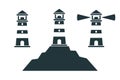 Lighthouse. Simple icon set. Flat style element for graphic design. Vector EPS10 illustration. Royalty Free Stock Photo