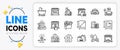 Lighthouse, Square area and Bath line icons. For web app. Vector