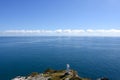 Lonely Lighthouse Blue Summer Sea Horizon Royalty Free Stock Photo