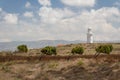 Lighthouse standing on the ruins of the ancient city of Pafos Royalty Free Stock Photo