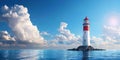 Lighthouse standing on the seashore. Royalty Free Stock Photo