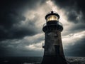 Lighthouse Standing Tall Against a Stormy Sky