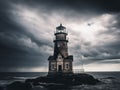 Lighthouse Standing Tall Against a Stormy Sky