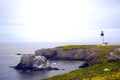 Lighthouse stands rocky shore ocean lighting right way for ships