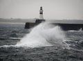 Fraserburgh Lighthouse on a stomy day. Fraserburgh Harbour, Aberdeenshire,,Scotland,UK Royalty Free Stock Photo