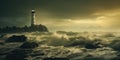 Lighthouse In Stormy Landscape - Leader And Vision Concept Royalty Free Stock Photo