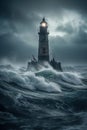 Lighthouse In Stormy Landscape - Leader And Vision Concept Royalty Free Stock Photo