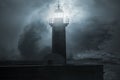 Lighthouse In A Stormy Night