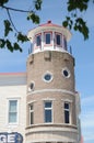 LIghthouse style building in Mackinaw City Michigan Royalty Free Stock Photo