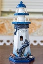 Lighthouse Summer decoration. Lighthouse Model Royalty Free Stock Photo