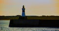 Lighthouse at the entente Fraserburgh Harbour, Aberdeenshire, Scotland, UK Royalty Free Stock Photo