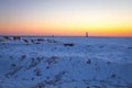 Lighthouse Sunrise Over The Frozen Great Lakes Royalty Free Stock Photo