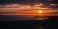 Lighthouse at sunset in California Royalty Free Stock Photo