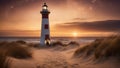 lighthouse at sunset highly intricately detailed photograph of Vuurtoren Breskens lighthouse at dusk Royalty Free Stock Photo