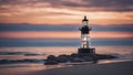 lighthouse at sunset lighthouse is made of glass and lighthouse at Big Sable Point made of glass