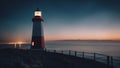 lighthouse at sunset A lighthouse at night by the sea, lighthouse is a portal to another dimension