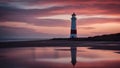 lighthouse at sunset Lighthouse at talacre, in the afterglow following a storm at sea