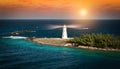 Lighthouse at sunset in Nassau, The Bahamas. Royalty Free Stock Photo