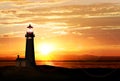 Lighthouse at sunset Royalty Free Stock Photo
