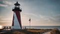 lighthouse at sunset in the sky lighthouse at Big Sable Point