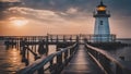 lighthouse at sunset Thomas Point Lighthouse on the Bay Royalty Free Stock Photo