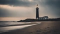 lighthouse at sunset Vuurtoren Breskens lighthouse Royalty Free Stock Photo