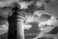 Lighthouse sunset win Black and white