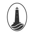 Lighthouse symbol in the oval framing