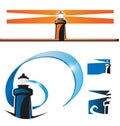 lighthouse symbol set