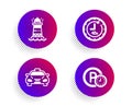 Lighthouse, Taxi and 48 hours icons set. Parking time sign. Vector