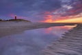 Lighthouse on Texel island in The Netherlands at sunset Royalty Free Stock Photo