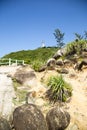 The lighthouse on top of a mountain Royalty Free Stock Photo