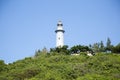 The lighthouse on top of a mountain Royalty Free Stock Photo