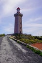 Lighthouse tower access of Cap Bear on beach coast shores of the Mediterranean Sea in Port-Vendres France Royalty Free Stock Photo