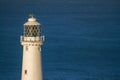 Lighthouse tower and beacon with sea as copyspace Royalty Free Stock Photo