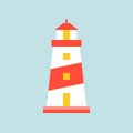 Lighthouse or tower icon, simple flat design vector Royalty Free Stock Photo