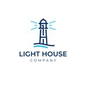 Lighthouse tower island Line Art modern logo design Royalty Free Stock Photo
