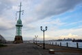 Lighthouse tower at Kobe Harborland in dusk time Royalty Free Stock Photo