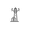 Lighthouse tower line icon