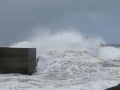 Lighthouse tower at storm