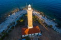 Lighthouse tower of Veli Rat on the island of Dugi Otok, Croatia in early morning Royalty Free Stock Photo