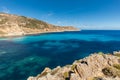 Lighthouse and turquoise sea at Revellata in Corsica Royalty Free Stock Photo